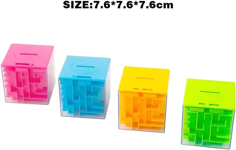 4PACK Money Maze Puzzle Box, Twister.CK Unique Money Gift Holder Box, Fun Maze Puzzle Games for Kids and Adult Birthday Christmas.