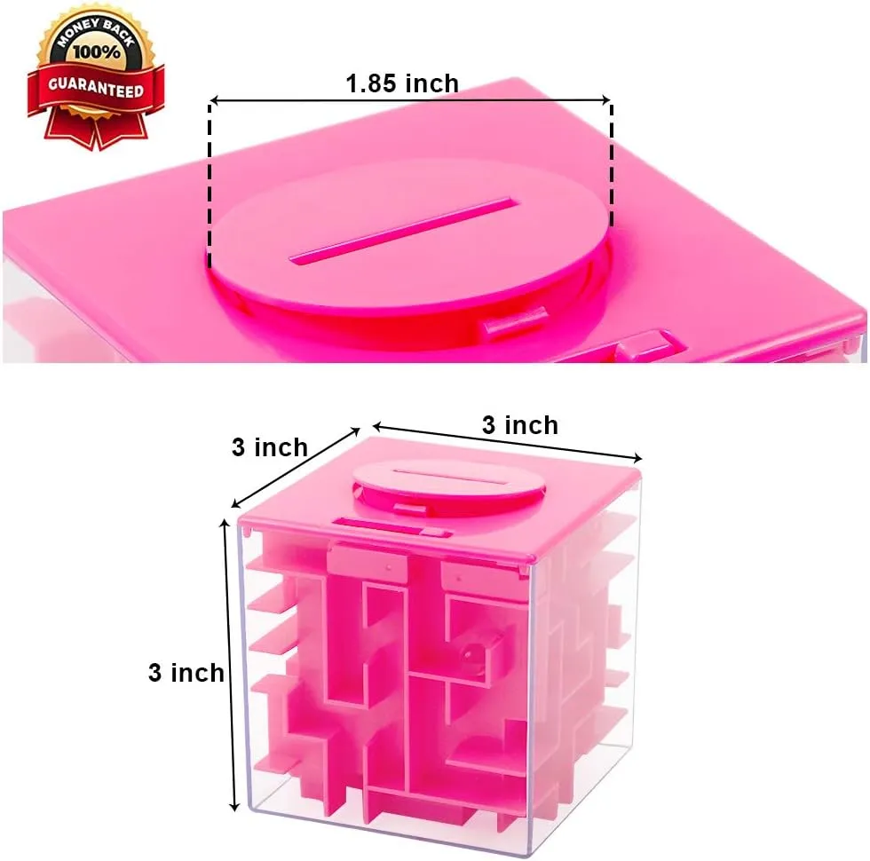 4PACK Money Maze Puzzle Box, Twister.CK Unique Money Gift Holder Box, Fun Maze Puzzle Games for Kids and Adult Birthday Christmas.