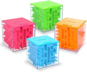 4PACK Money Maze Puzzle Box, Twister.CK Unique Money Gift Holder Box, Fun Maze Puzzle Games for Kids and Adult Birthday Christmas.