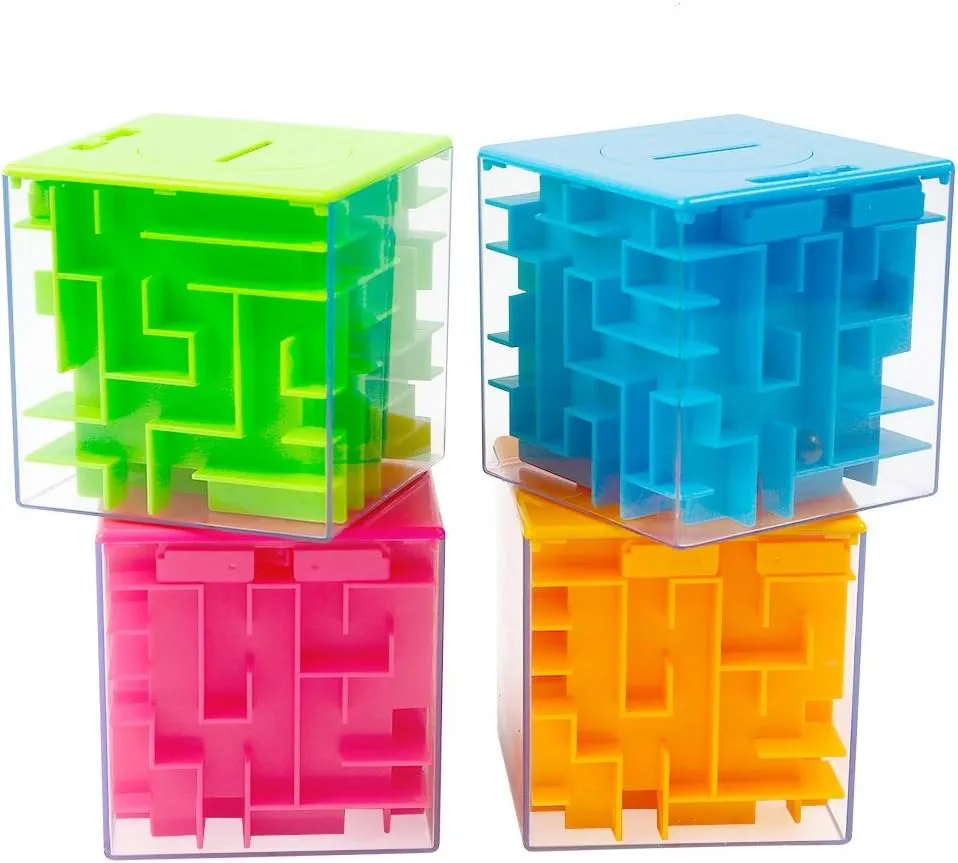 4PACK Money Maze Puzzle Box, Twister.CK Unique Money Gift Holder Box, Fun Maze Puzzle Games for Kids and Adult Birthday Christmas.
