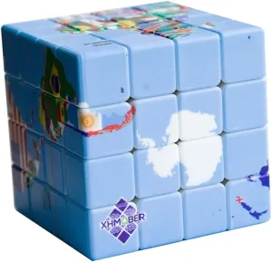 4x4 Speed Cube UV Print World Map Magic Cube Rubix Cube 4x4x4 Puzzle Toys for Kids Adults