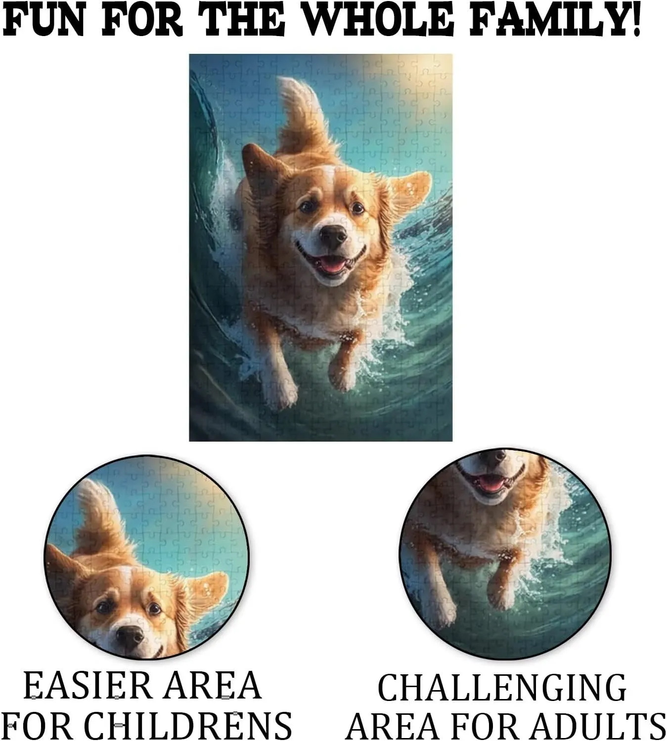 500 Piece Fishing Junior Puzzle for Adults, Jigsaw Puzzles Medium Difficulty Fun Family Games Great Gift Ideas for Women and Man