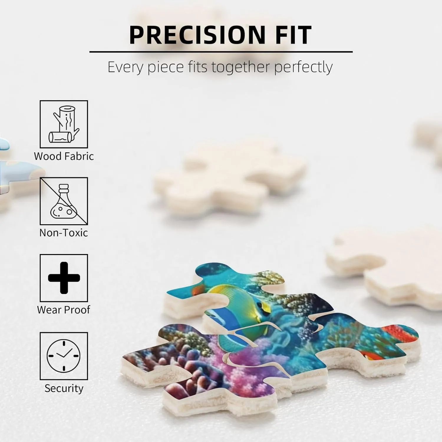 500 Piece Jigsaw Puzzle for Adults Challenging Puzzle for Game Nights Ocean Tropical Wooden Puzzle Personalized Custom Wood Puzzle for Family Picture Puzzle Finished Size 15"x20.4"
