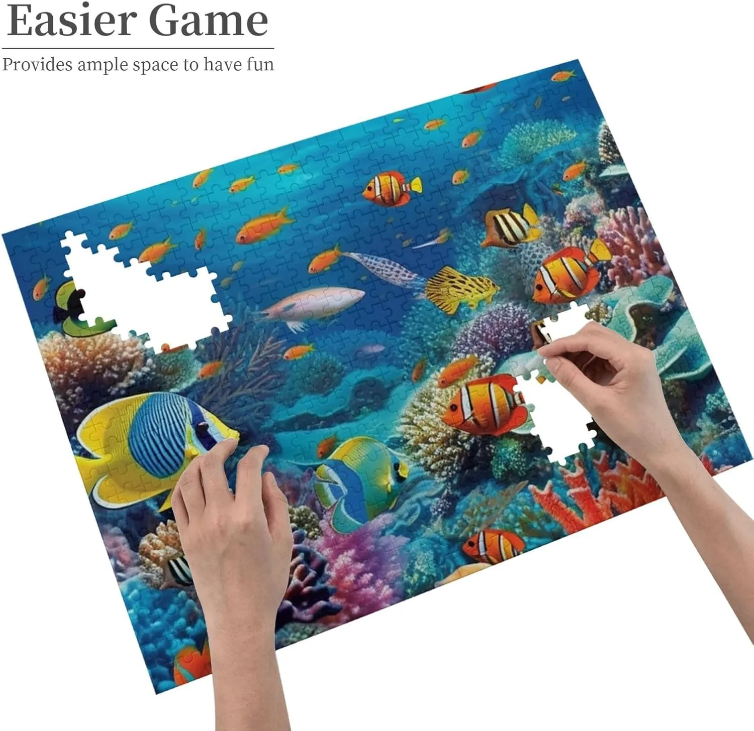 500 Piece Jigsaw Puzzle for Adults Challenging Puzzle for Game Nights Ocean Tropical Wooden Puzzle Personalized Custom Wood Puzzle for Family Picture Puzzle Finished Size 15"x20.4"