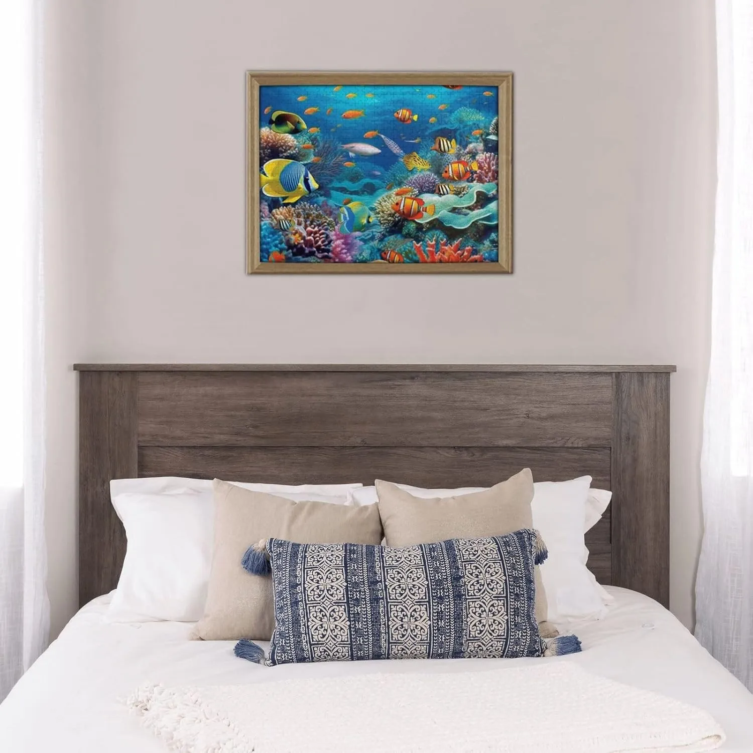 500 Piece Jigsaw Puzzle for Adults Challenging Puzzle for Game Nights Ocean Tropical Wooden Puzzle Personalized Custom Wood Puzzle for Family Picture Puzzle Finished Size 15"x20.4"
