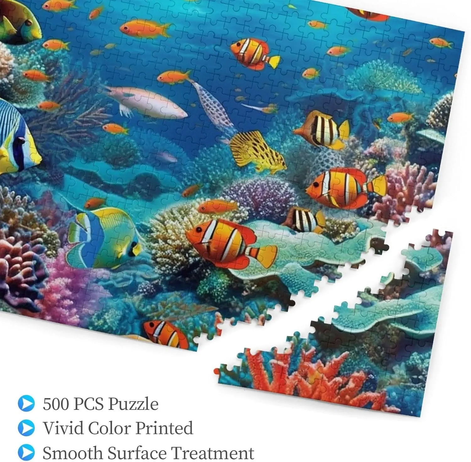 500 Piece Jigsaw Puzzle for Adults Challenging Puzzle for Game Nights Ocean Tropical Wooden Puzzle Personalized Custom Wood Puzzle for Family Picture Puzzle Finished Size 15"x20.4"