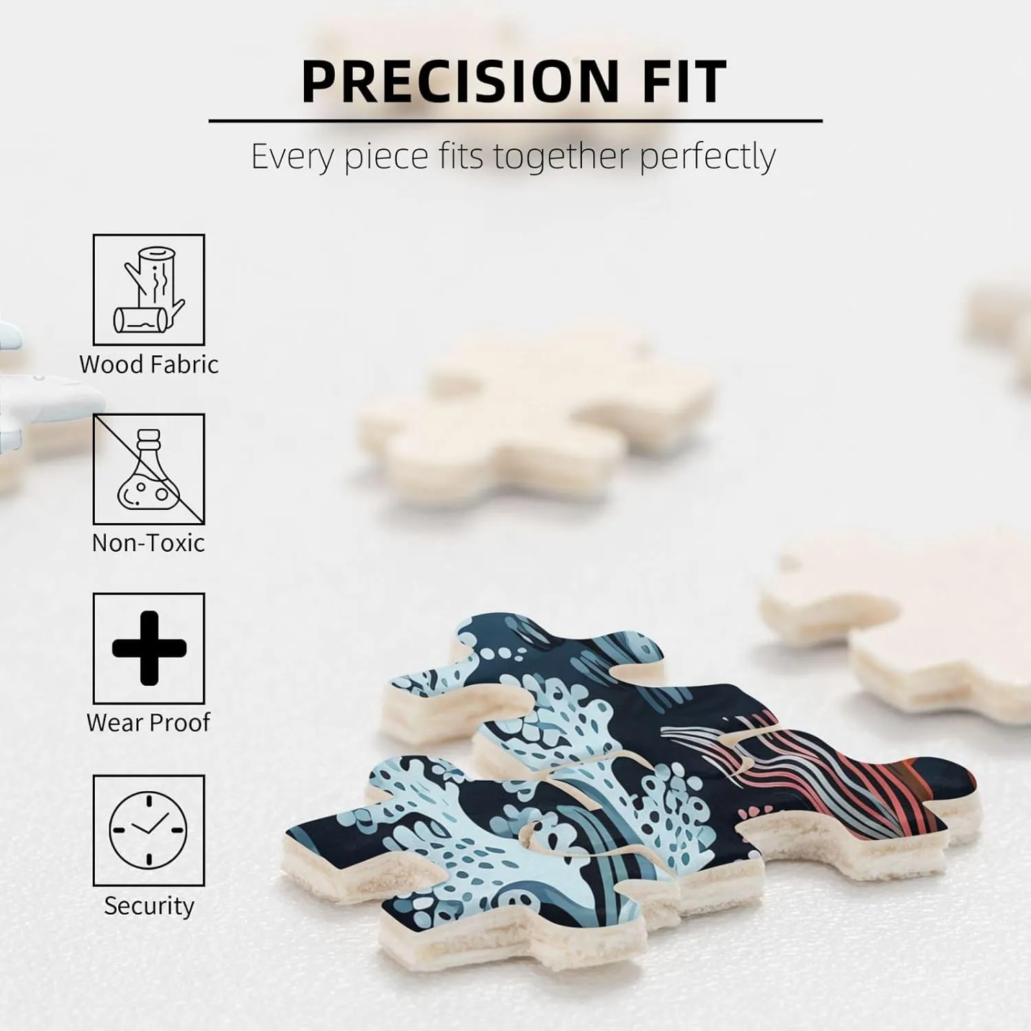 500 Piece Jigsaw Puzzle for Adults Challenging Puzzle for Game Nights Seal Whale Octopus Fish Wooden Puzzle Personalized Custom Wood Puzzle for Family Picture Puzzle Finished Size 15"x20.4"