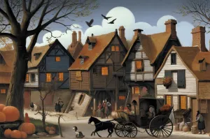 500 Piece Puzzle for AdultMiddle Ages Village, Houses and Cars Wooden Jigsaw Puzzles Challenging Educational Fun Interactive Toys for Family Creative Gift