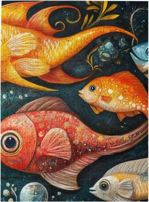 500 Pieces Personalized Wooden Puzzle,sea Fishes,for Adult and Kids Family, Super Difficult Jigsaw Puzzle,do You Dare to Challenge