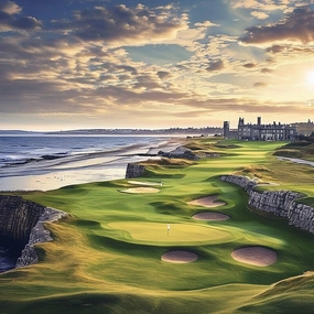 500 Piece Golf Old Course at st Andrews Scotland Old Golf Course Large Jigsaw Puzzles for Adults Educational Toy for Kids Creative Games Entertainment Wooden Puzzles Home Decor