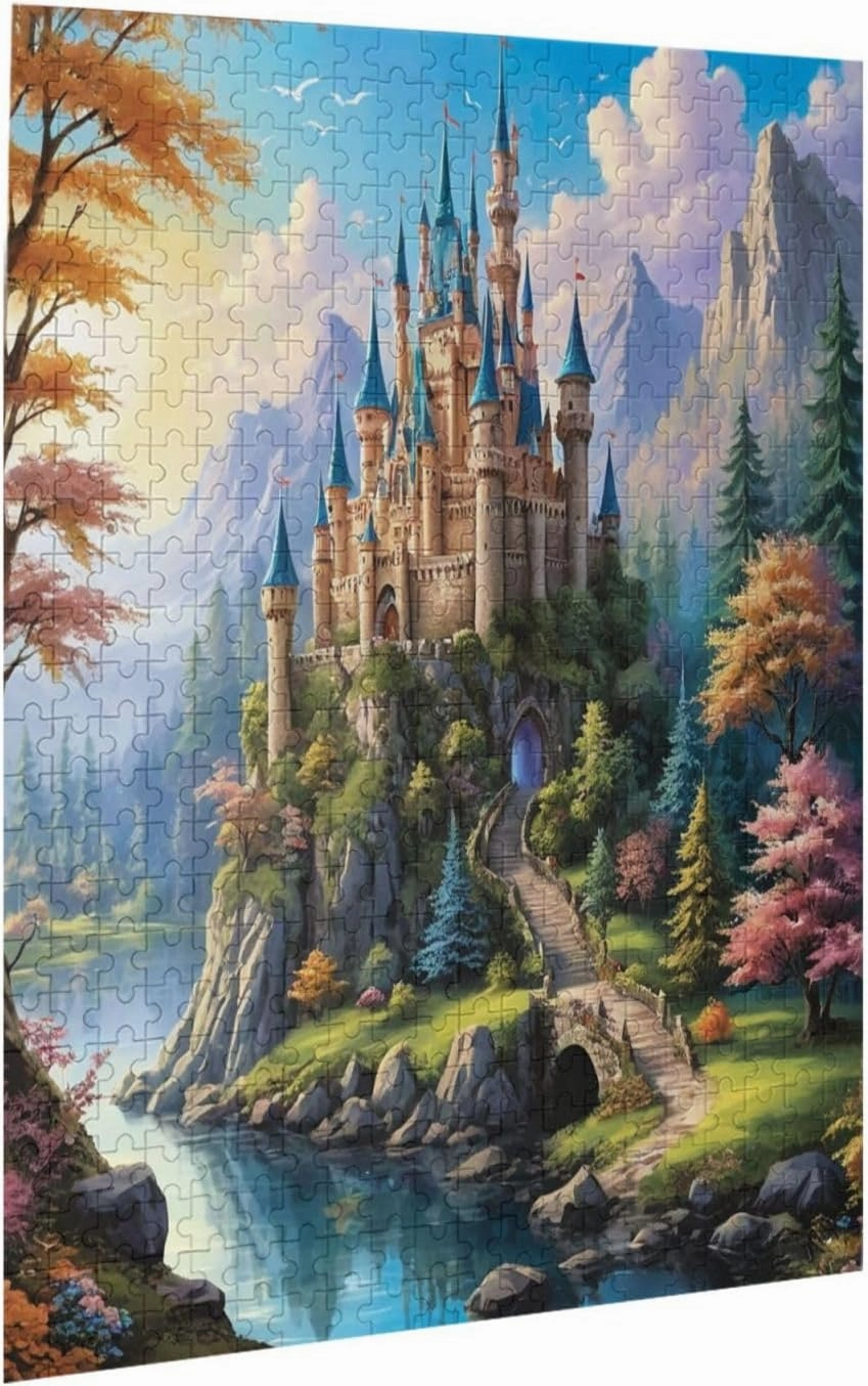 500 Piece Jigsaw Puzzle Fantasy Castle Brain Teaser for Adults,Educational Developmental Toys & Games,Building Kit Activities to Encourage Creative Play Christmas