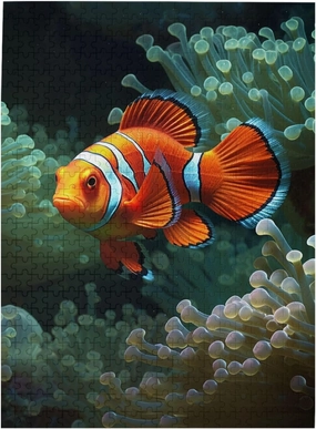 500 Piece Jigsaw Puzzle for Adults Challenging Puzzle for Game Nights Fish Background Wooden Puzzle Finished Size 15"x20.4"