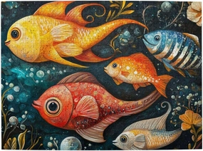 500 Pieces Personalized Wooden Puzzle,sea Fishes,for Adult and Kids Family, Super Difficult Jigsaw Puzzle,do You Dare to Challenge