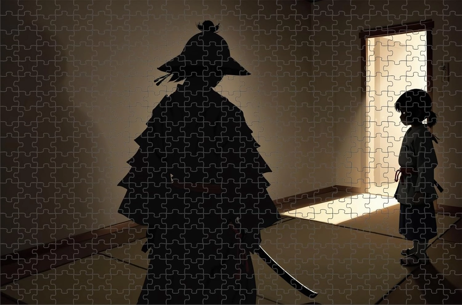 500 Pieces Puzzle for Adults Japanese Castle Courtyard Lantern Shadow Art Wooden Jigsaw Puzzles Challenging Educational Family Decorations Creative Gift