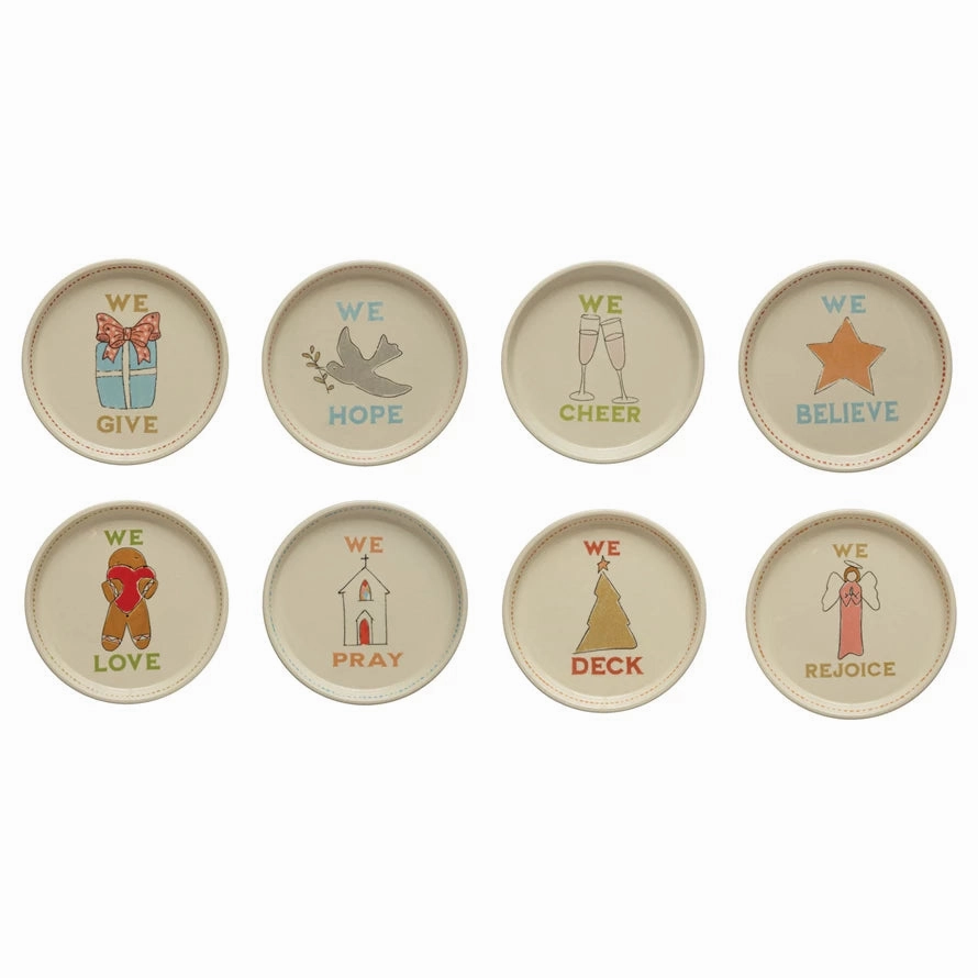 5"RND STONEWARE PLATE, ASSD