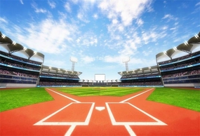 7x5ft Outdoor Sports Theme Backdrop for Photoshoot Baseball Stadium Pitch Green Grass Field Photography Background Vinyl Boys Students Adults Portrait Banner Wallpaper Photo Booth Props