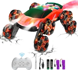 8WD Remote Control Car, 2.4Ghz RC Cars with Spray & Cool Light, Kids Toys Electroplating Process Transform Drift Climbing Car, Boys Toys for Age 4-6 7 8-13 Year Old