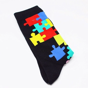 'Colorful Puzzle' Crew Socks