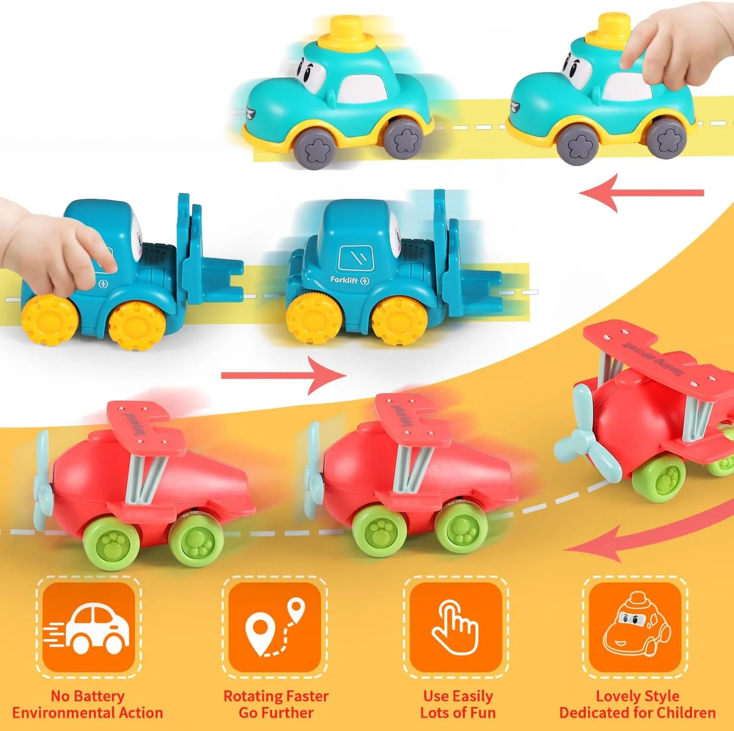 ALASOU Baby Cartoon Car Toys with Playmat/Storage Bag|1st Birthday Gifts for Toddler Age 1-2|Baby Toys for 1 2 3 Year Old Boy|1 2 Year Old Boy Gift for Infant 12-18 Month