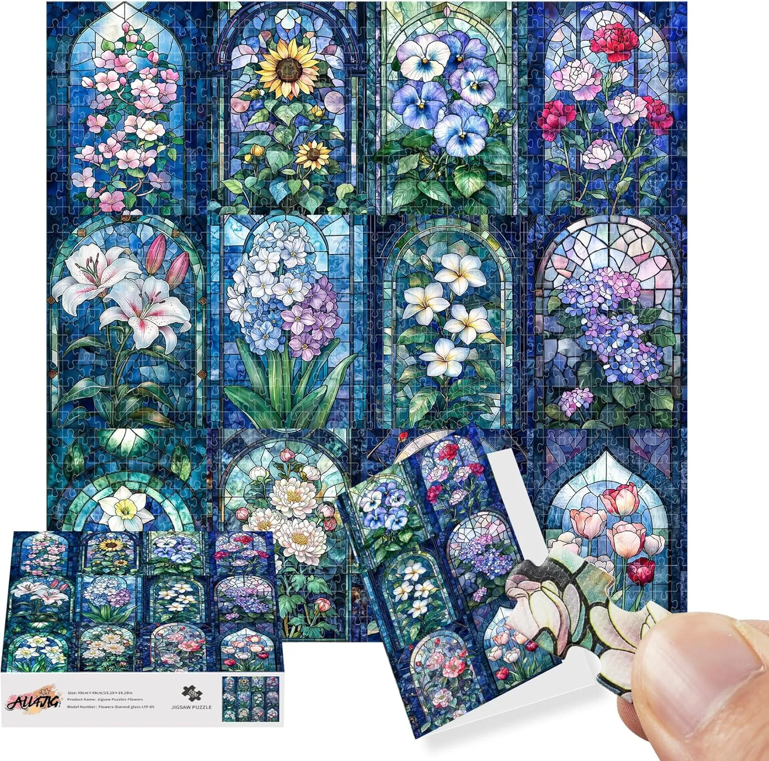 ALL4JIG Flowers and Plants Fun Jigsaw Puzzles for Adults and Kids, 1000 Pieces, Christmas Secret Santa Gift, White Elephant Gifts for Dog Lovers, Number Partitioned for Easy Solving