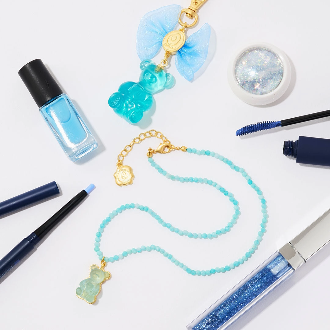 Amazonite Teddy Bear Hard Gummy Necklace (Soda)【Japan Jewelry】