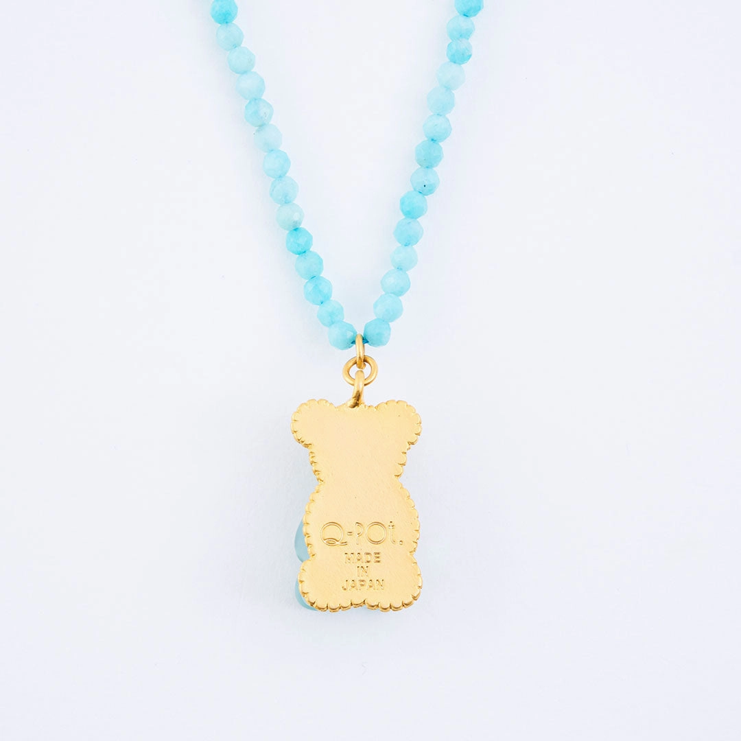 Amazonite Teddy Bear Hard Gummy Necklace (Soda)【Japan Jewelry】