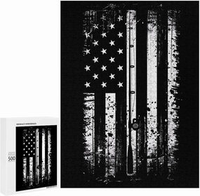 American Flag Fishing Funny Puzzles for Adults 300/500/1000 Piece Jigsaw Puzzle Challenging Game Decor