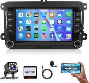 Android Car Stereo Radio for VW Passat Jetta Tiguan Golf MK5 MK6 T5 EOS Polo with GPS Navigation, Rimoody 7 Inch Touch Screen Mirror Link Bluetooth FM EQ SWC Backup Camera