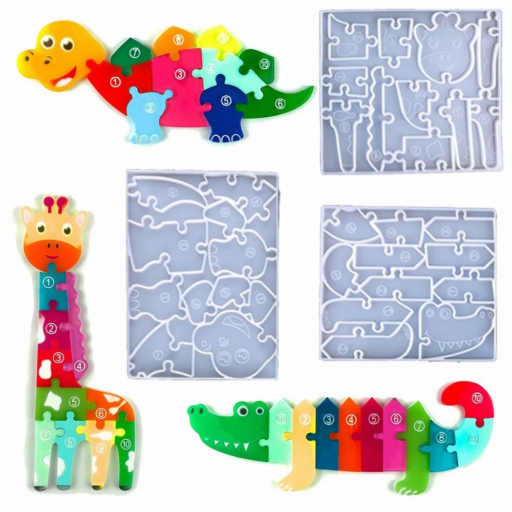Animal Jigsaw Puzzle Resin Silicone Moulds