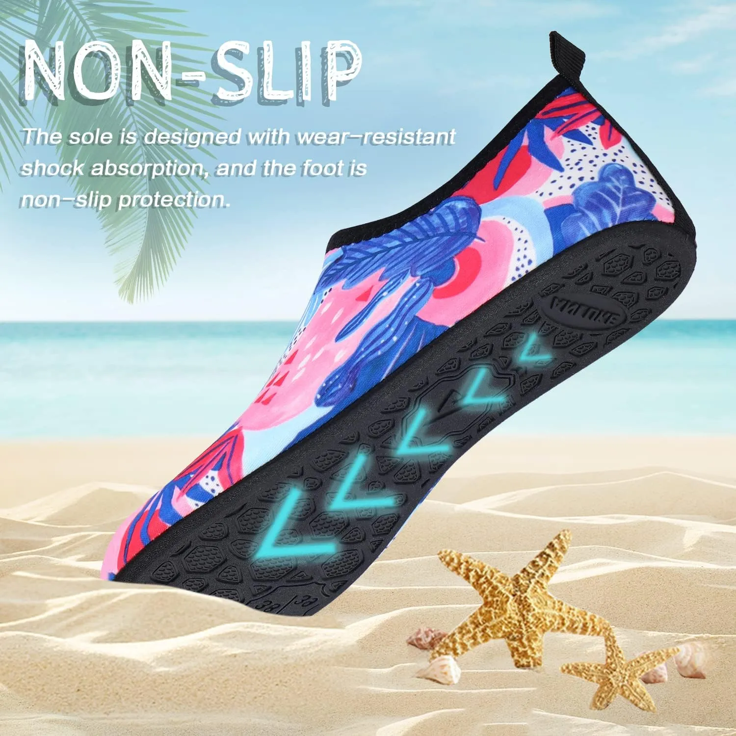 ANLUKE Water Shoes Barefoot Aqua Yoga Socks Quick-Dry Beach Swim Surf Shoes for Women Men
