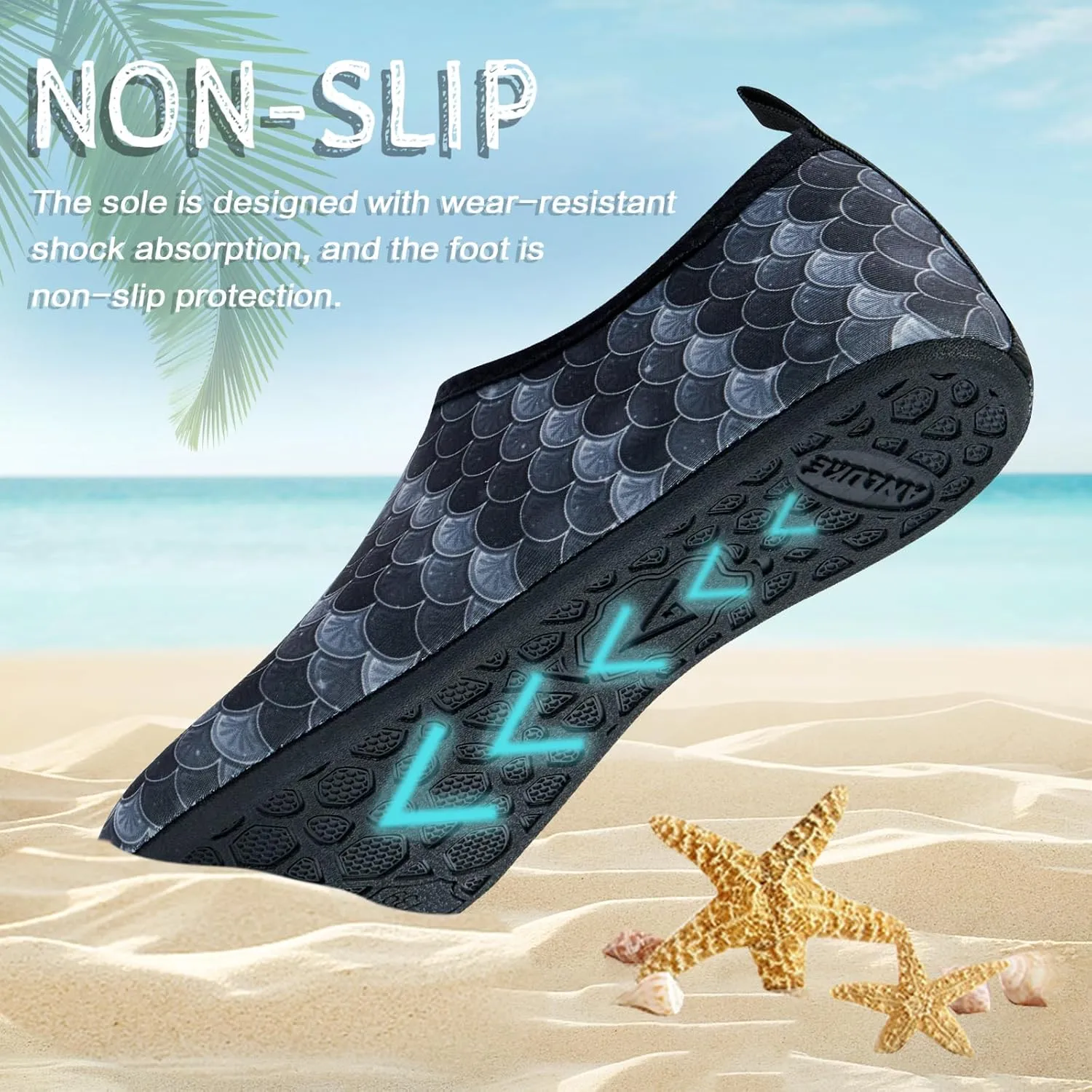 ANLUKE Water Shoes Barefoot Aqua Yoga Socks Quick-Dry Beach Swim Surf Shoes for Women Men