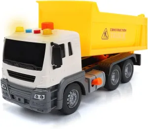 ArtCreativity Light Up Dump Truck for Kids, 10" Construction Vehicle With Movable Parts, LEDs, & Sound Effects, Push and Go Toy for Boys & Girls