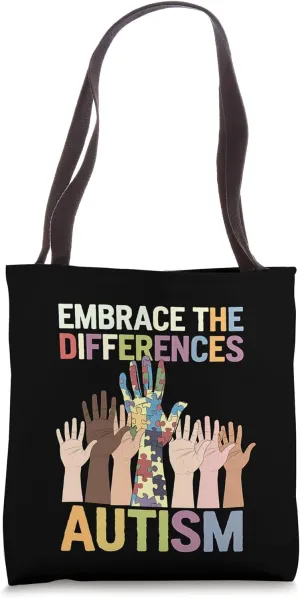 Awareness Month Support Acceptance Family Puzzle Gift Tote Bag