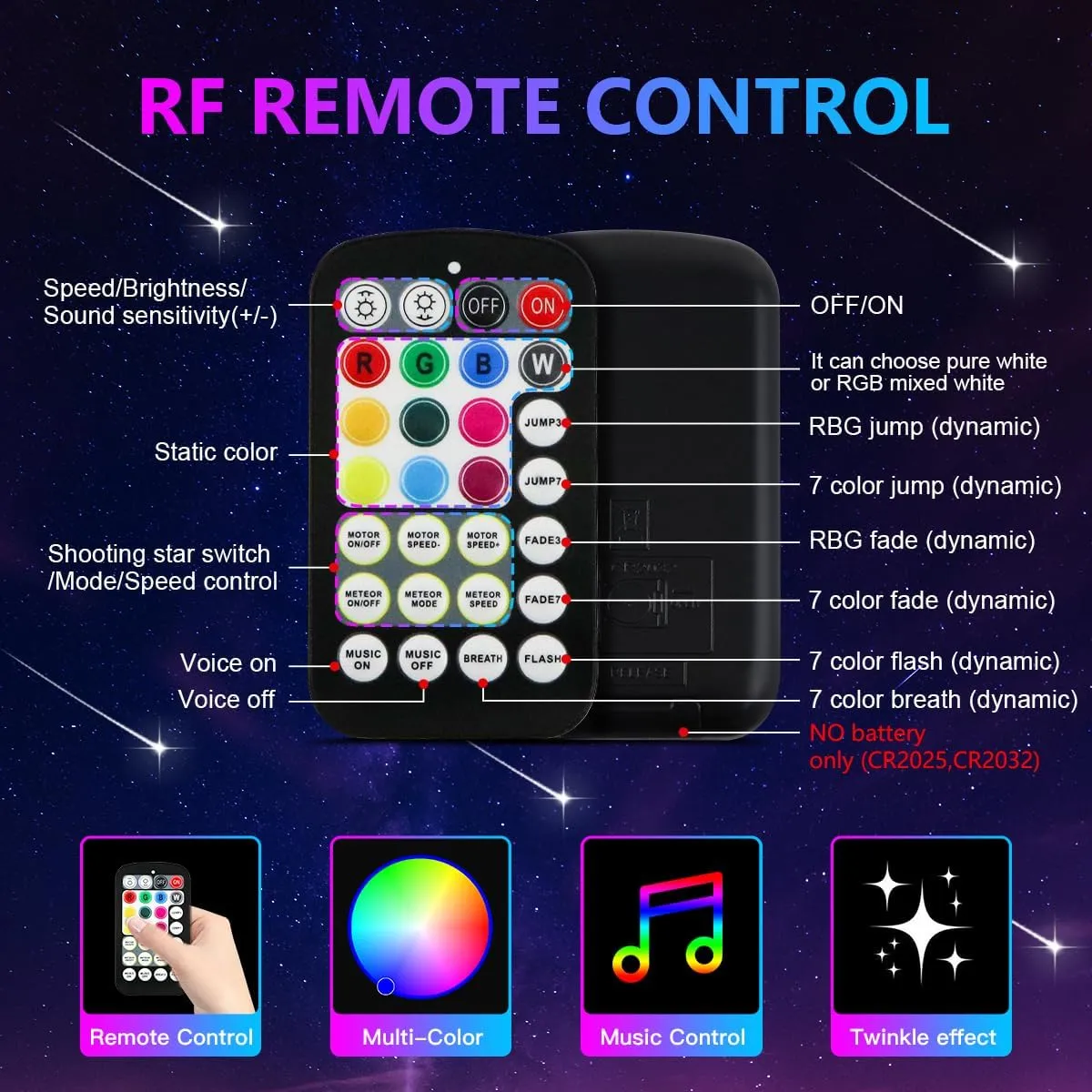 AZIMOM 16W Twinkle & Sound Activate 550pcs*0.03in*9.8ft Fiber Optic Starlight Headliner Kits RGB Meteor Shooting Star,APP& Remote Control Light Engine End Glow Fiber Strands Home Car Ceiling Décor