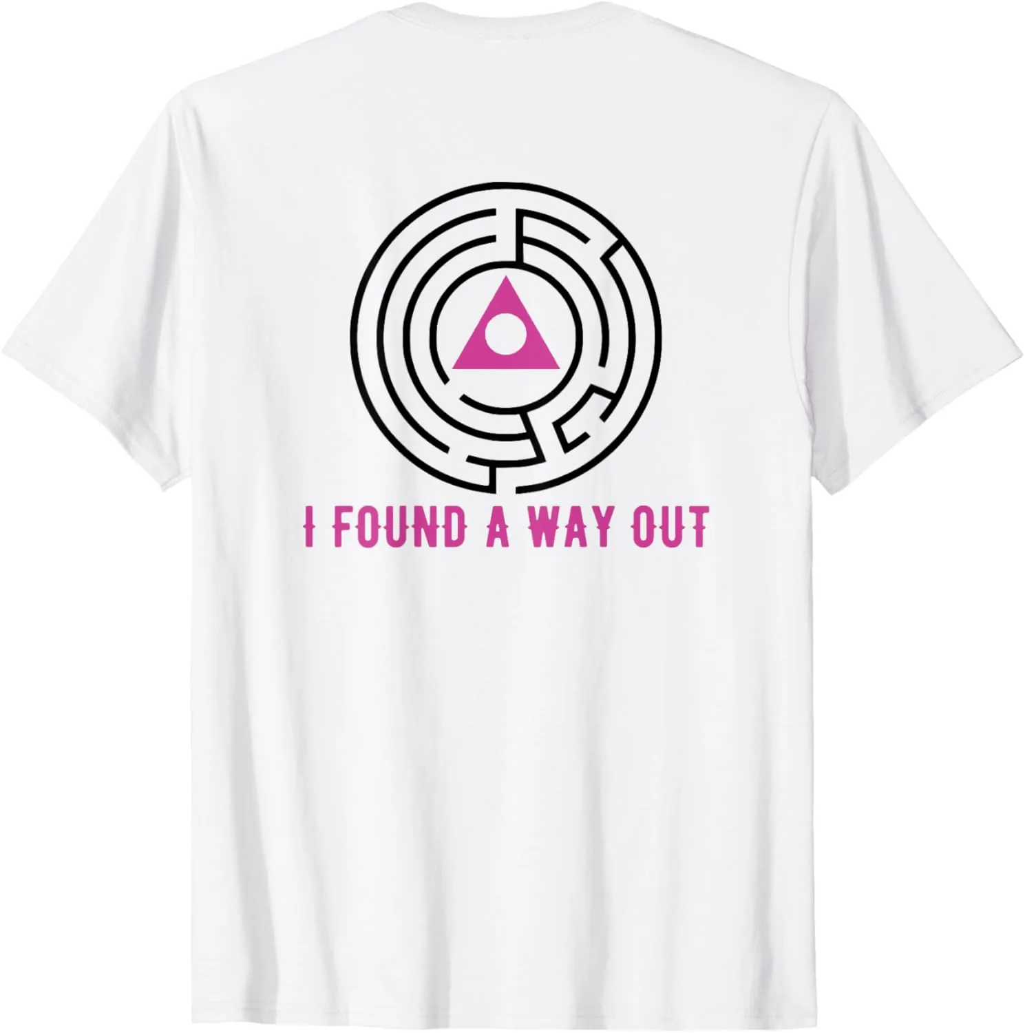BACK PRINT I Found A Way Out Maze AA Al-Anon AlAnon Survivor T-Shirt
