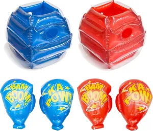 Banzai Battle Bop Combo Pack Outdoor Backyard Inflatable Toy Boxing Gloves and Bump and Bounce Body Bumpers for Ages 4 and Up, Multicolor