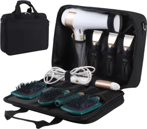 Barber Hairdryer Carrying Case - Hairstylist Travel Bag with Storage for Blow Dryer & Salon Equipment