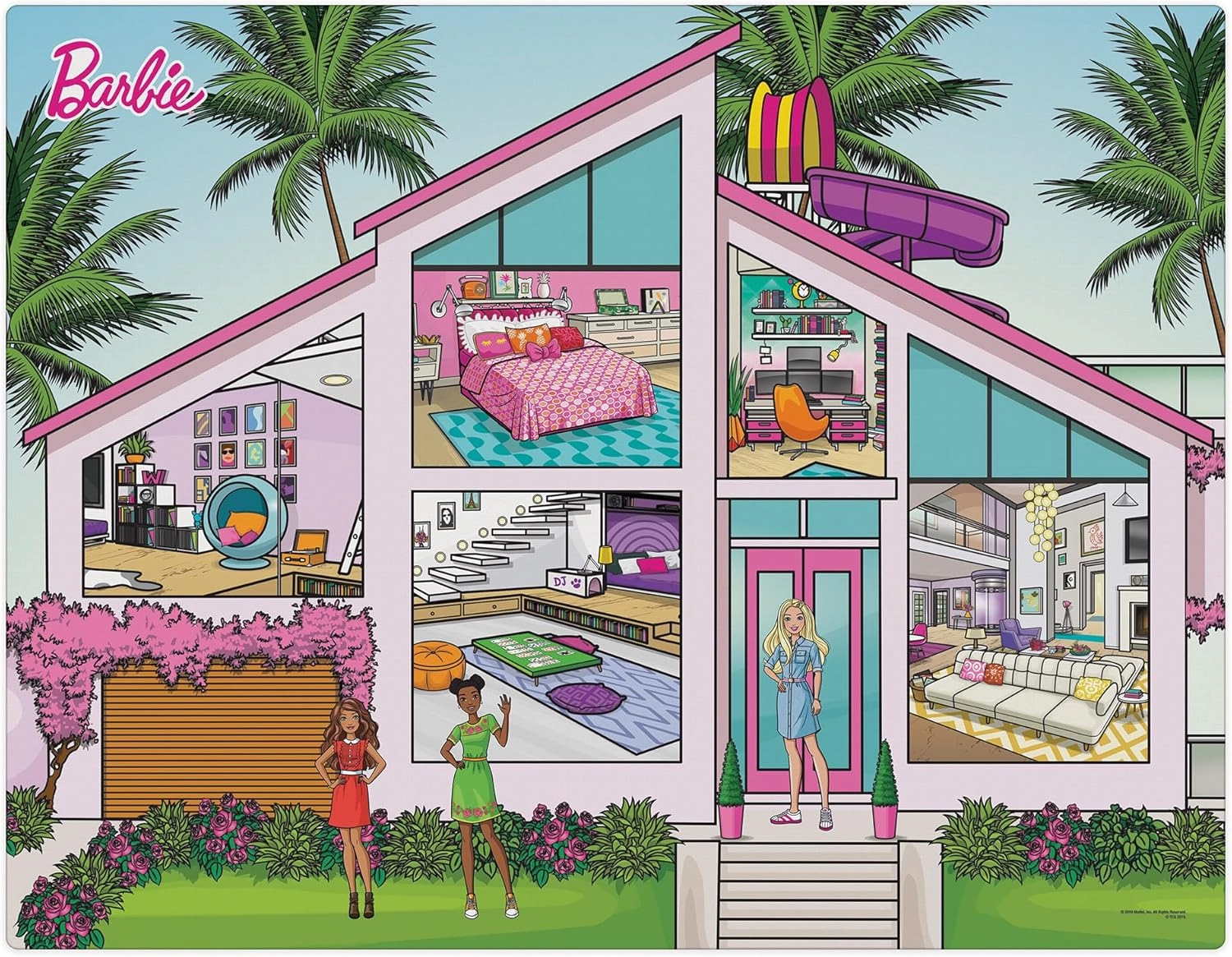 Barbie Dream House Jumbo Mega Playmat with Chairs and Dogs