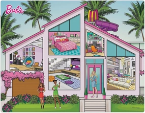 Barbie Dream House Jumbo Mega Playmat with Chairs and Dogs