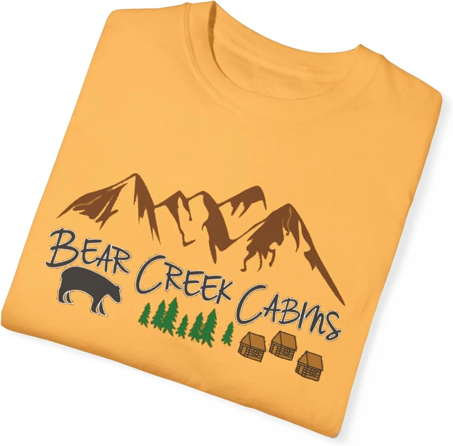 Bear Creek Cabins T-Shirt, Mountain Retreat Nature Tee, Rustic Lodge Outdoor Shirt, Wilderness Camping Top, Forest Adventure