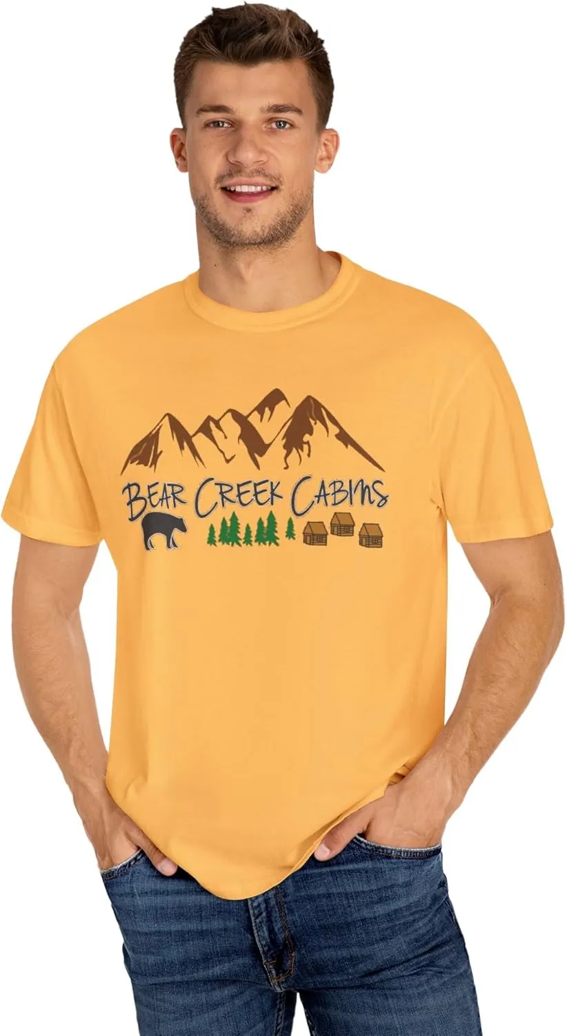 Bear Creek Cabins T-Shirt, Mountain Retreat Nature Tee, Rustic Lodge Outdoor Shirt, Wilderness Camping Top, Forest Adventure
