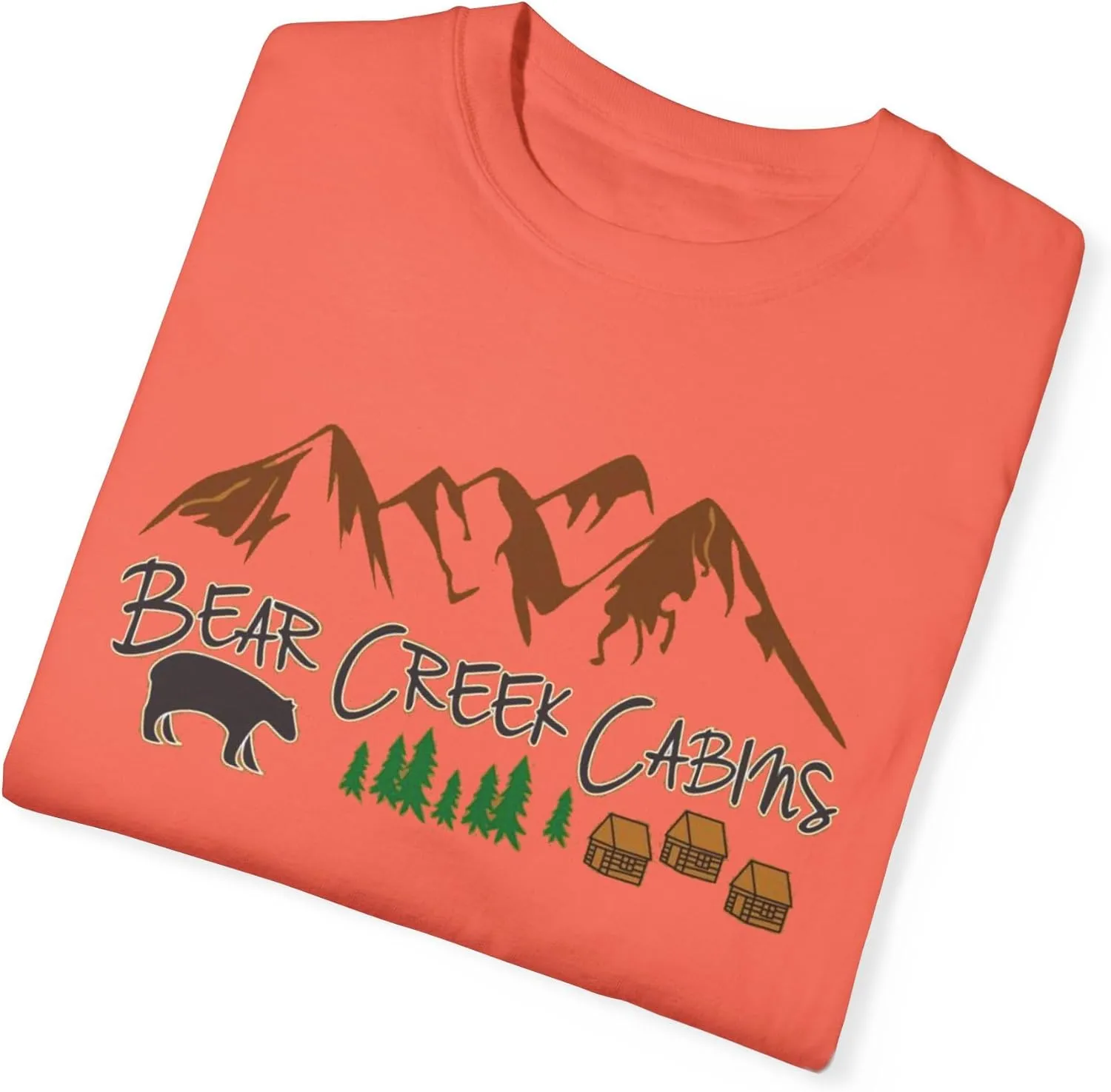 Bear Creek Cabins T-Shirt, Mountain Retreat Nature Tee, Rustic Lodge Outdoor Shirt, Wilderness Camping Top, Forest Adventure
