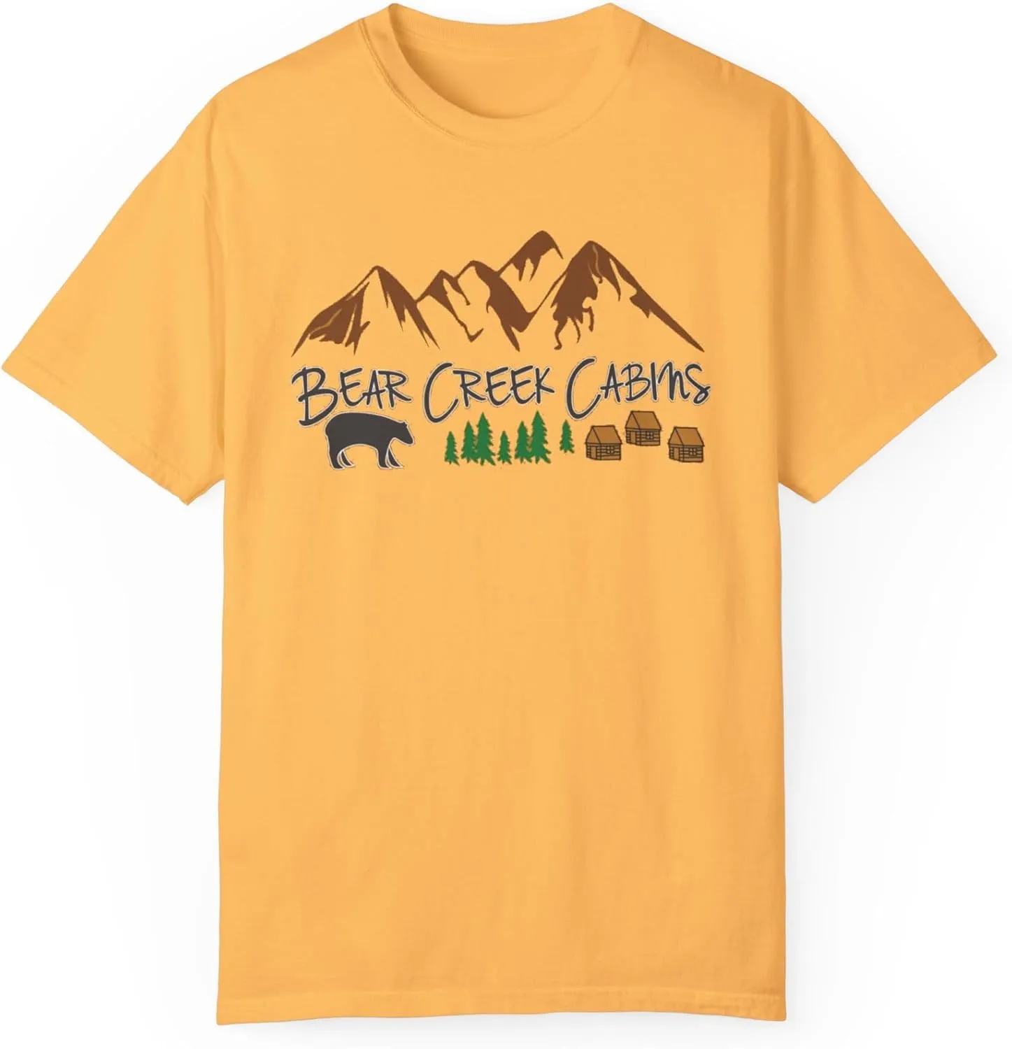 Bear Creek Cabins T-Shirt, Mountain Retreat Nature Tee, Rustic Lodge Outdoor Shirt, Wilderness Camping Top, Forest Adventure