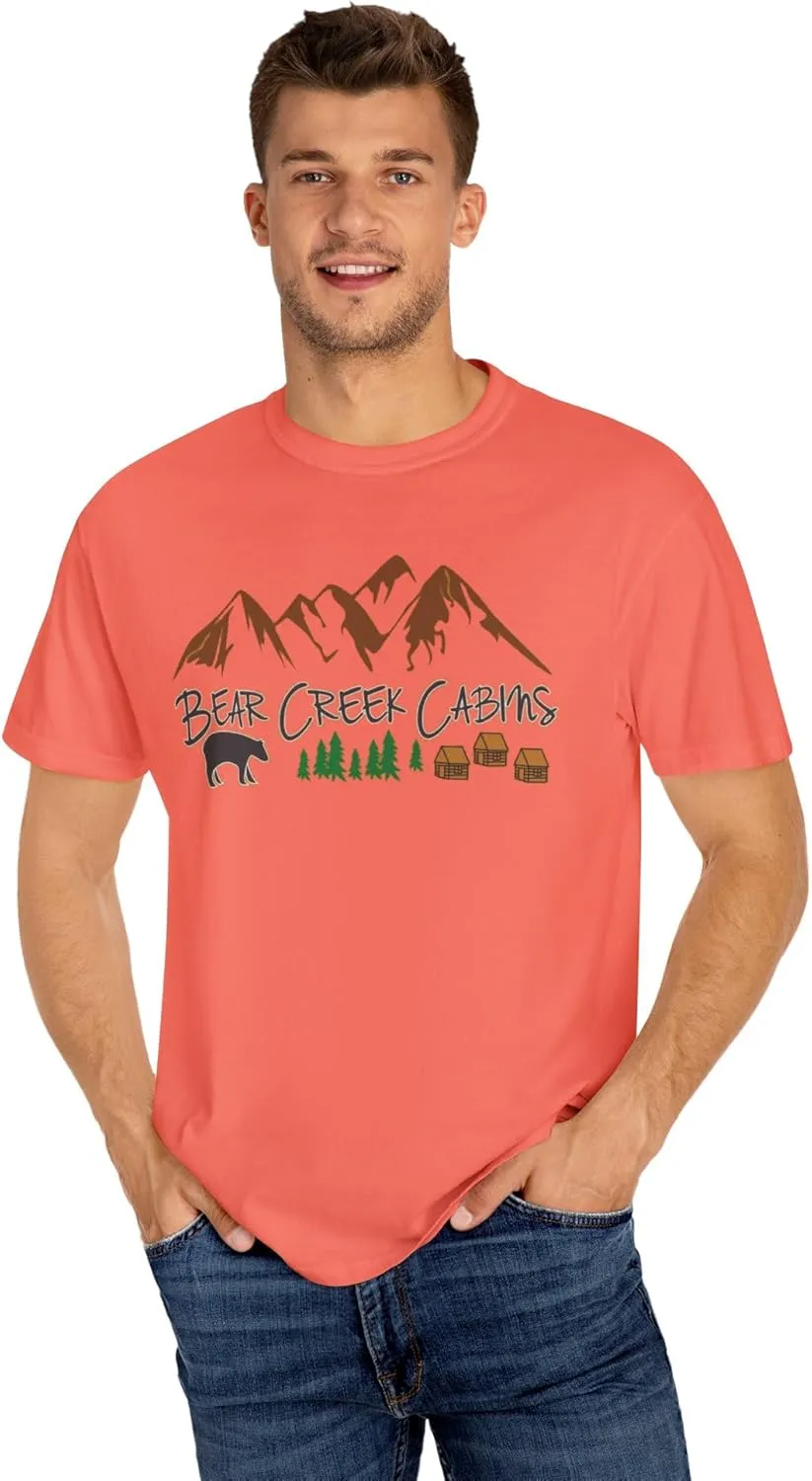 Bear Creek Cabins T-Shirt, Mountain Retreat Nature Tee, Rustic Lodge Outdoor Shirt, Wilderness Camping Top, Forest Adventure