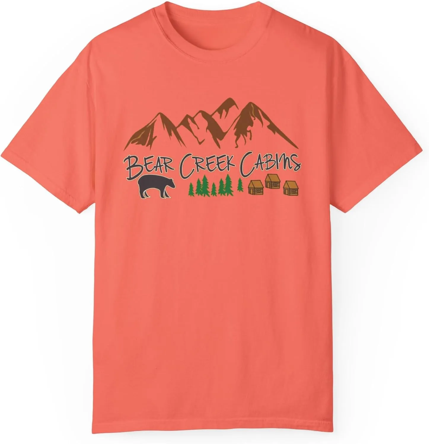 Bear Creek Cabins T-Shirt, Mountain Retreat Nature Tee, Rustic Lodge Outdoor Shirt, Wilderness Camping Top, Forest Adventure