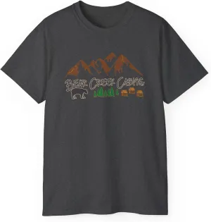 Bear Creek Cabins T-Shirt, Nature Lover Tee, Mountain Retreat Shirt, Wildlife Cabin Top, Outdoor Camping Apparel, Forest