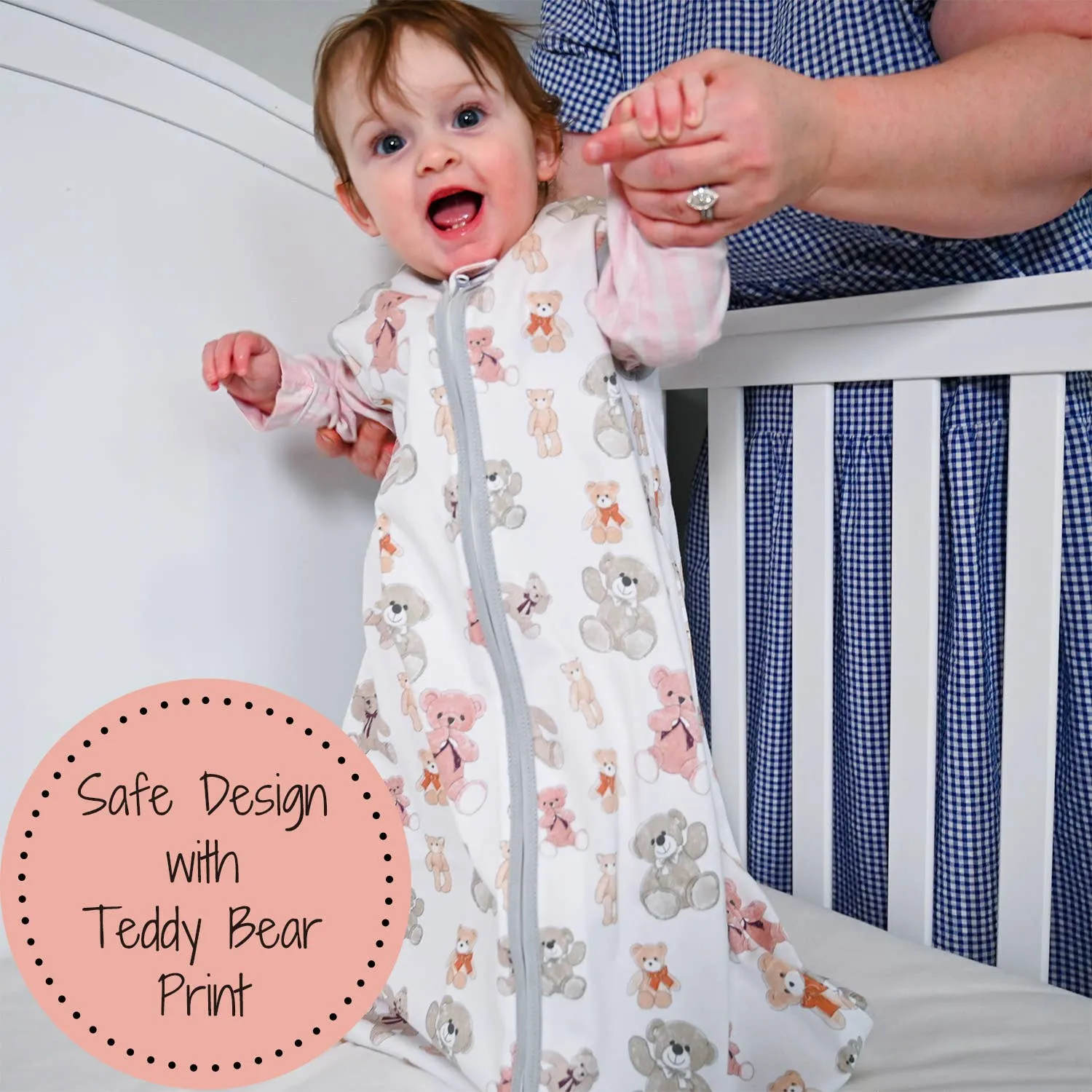 Bear Hugs Baby Sleep Sack, 100% Organic Cotton: 6-12M