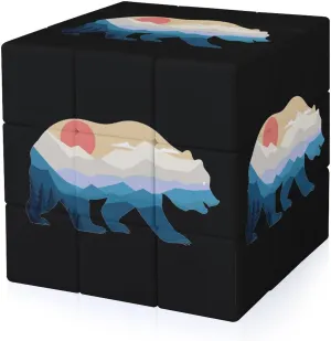 Bear Nature Mountain Funny 3x3x3 Cube Smooth Lightweight Puzzle for Adult Graphic Printing Travel