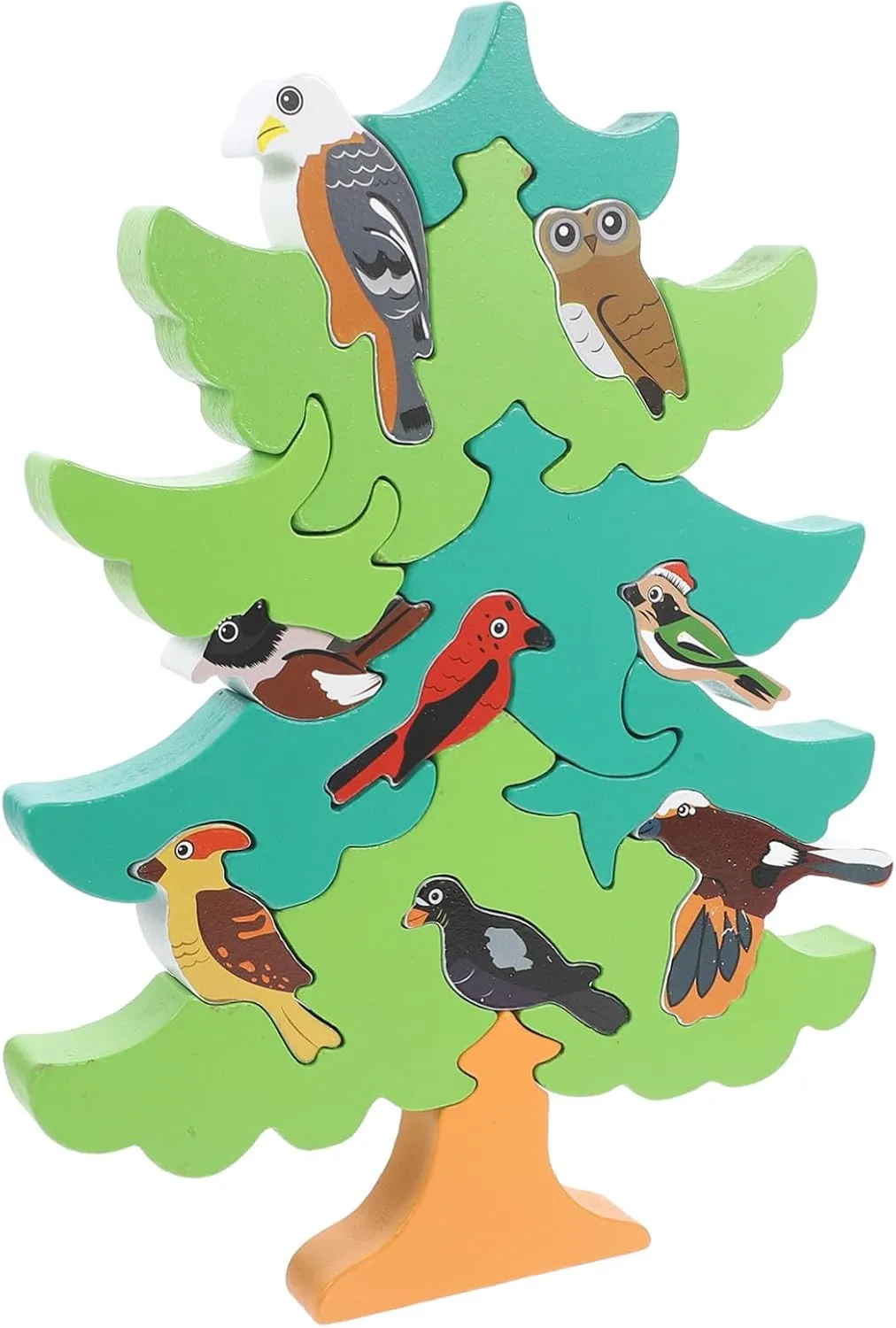 BESPORTBLE 1 Set Tree Shaped Cartoon Birds Educational for DIY Creative Building Blocks for Learning and Development Activities