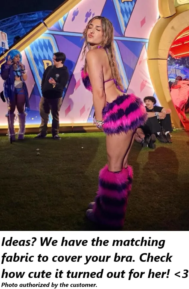 BIANNA Faux Fur Skirt, Handmade Furry Mini Micro Skirt, Rave Party Festival Parade Costume Mardi Gras Halloween, Made in US